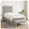 vidaXL Sommier à lattes de lit avec matelas Gris clair 80x200 cm Tissu