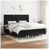 vidaXL Sommier à lattes de lit avec matelas Noir 200x200 cm Tissu