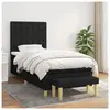 vidaXL Sommier à lattes de lit et matelas Noir 80x200 cm Tissu
