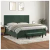 vidaXL Sommier à lattes de lit et matelas Vert foncé 200x200cm Velours