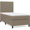 vidaXL Sommier à lattes de lit avec matelas Taupe 160x200 cm Tissu