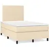 vidaXL Sommier à lattes de lit avec matelas Crème 140x190 cm Tissu
