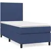 vidaXL Sommier à lattes de lit avec matelas Bleu 90x190 cm Tissu