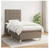 vidaXL Sommier à lattes de lit avec matelas Taupe 100x200 cm Tissu