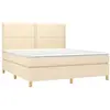 vidaXL Sommier à lattes de lit avec matelas Crème 180x200 cm Tissu