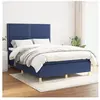 vidaXL Sommier à lattes de lit avec matelas Bleu 140x190 cm Tissu