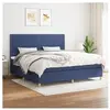 vidaXL Sommier à lattes de lit avec matelas Bleu 200x200 cm Tissu