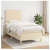 vidaXL Sommier à lattes de lit avec matelas Crème 90x200 cm Tissu