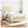 vidaXL Sommier à lattes de lit avec matelas Crème 120x200 cm Tissu