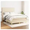vidaXL Sommier à lattes de lit avec matelas Crème 140x200 cm Tissu