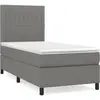 vidaXL Sommier à lattes de lit et matelas Gris foncé 90x190 cm Tissu