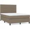 vidaXL Sommier à lattes de lit avec matelas Taupe 180x200 cm Tissu