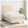 vidaXL Sommier à lattes de lit avec matelas Crème 100x200 cm Tissu
