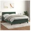 vidaXL Sommier à lattes de lit et matelas Vert foncé 140x190cm Velours