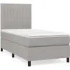 vidaXL Sommier à lattes de lit avec matelas Gris clair 180x200cm Tissu
