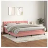 vidaXL Sommier à lattes de lit avec matelas Rose 200x200 cm Velours