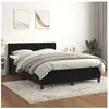 vidaXL Sommier à lattes de lit avec matelas Noir 140x190 cm Velours
