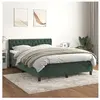 vidaXL Sommier à lattes de lit et matelas Vert foncé 140x190cm Velours