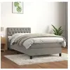 vidaXL Sommier à lattes de lit et matelas Gris clair 90x190 cm Velours