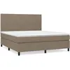vidaXL Sommier à lattes de lit avec matelas Taupe 180x200 cm Tissu