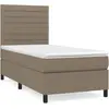 vidaXL Sommier à lattes de lit avec matelas Taupe 90x200 cm Tissu