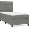 vidaXL Sommier à lattes de lit avec matelas Gris foncé 90x200 cm Tissu