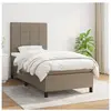 vidaXL Sommier à lattes de lit avec matelas Taupe 90x200 cm Tissu