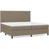 vidaXL Sommier à lattes de lit avec matelas Taupe 200x200 cm Tissu