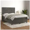 vidaXL Sommier à lattes de lit et matelas Gris foncé 140x190cm Velours
