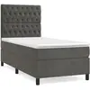 vidaXL Sommier à lattes de lit et matelas Gris foncé 140x190cm Velours