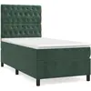 vidaXL Sommier à lattes de lit et matelas Vert foncé 140x190cm Velours