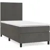 vidaXL Sommier à lattes de lit et matelas Gris foncé 160x200cm Velours