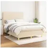 vidaXL Sommier à lattes de lit avec matelas Crème 140x200 cm Tissu