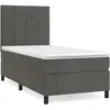 vidaXL Sommier à lattes de lit avec matelas Gris foncé 100x200 cm