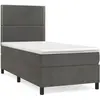 vidaXL Sommier à lattes de lit et matelas Gris foncé 120x200cm Velours