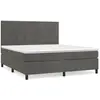 vidaXL Sommier à lattes de lit et matelas Gris foncé 80x200 cm Velours