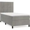 vidaXL Sommier à lattes de lit et matelas Gris clair 90x190 cm Velours