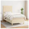 vidaXL Sommier à lattes de lit avec matelas Crème 90x200 cm Tissu
