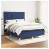 vidaXL Sommier à lattes de lit avec matelas Bleu 140x190 cm Tissu