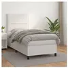 vidaXL Sommier à lattes de lit avec matelas Blanc 100x200cm Similicuir