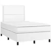 vidaXL Sommier à lattes de lit avec matelas Blanc 120x200cm Similicuir