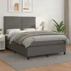 vidaXL Sommier à lattes de lit avec matelas Gris 140x190 cm Similicuir