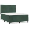 vidaXL Sommier à lattes de lit et matelas Vert foncé 200x200cm Velours