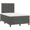 vidaXL Sommier à lattes de lit et matelas Gris foncé 140x190cm Velours
