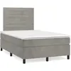 vidaXL Sommier à lattes de lit et matelas Gris clair 140x200cm Velours
