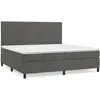vidaXL Sommier à lattes de lit et matelas Gris foncé 200x200cm Velours