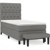 vidaXL Sommier à lattes de lit avec matelas Gris foncé 80x200 cm Tissu