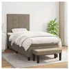 vidaXL Sommier à lattes de lit avec matelas Taupe 90x200 cm Tissu