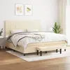 vidaXL Lit à sommier tapissier avec matelas Crème 200x200 cm Tissu