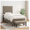 vidaXL Sommier à lattes de lit avec matelas Taupe 90x200 cm Tissu